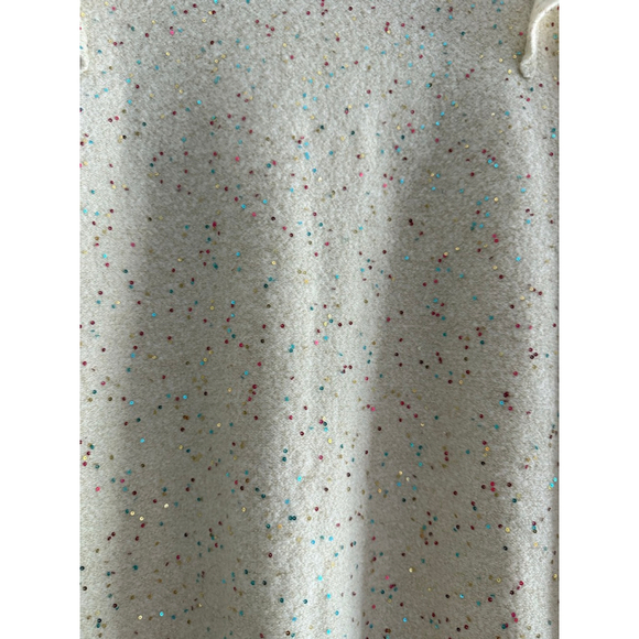 Lauren Conrad Cream Ruffle Sequin Sweater Confetti Speckle Knit Size M - Picture 3 of 8